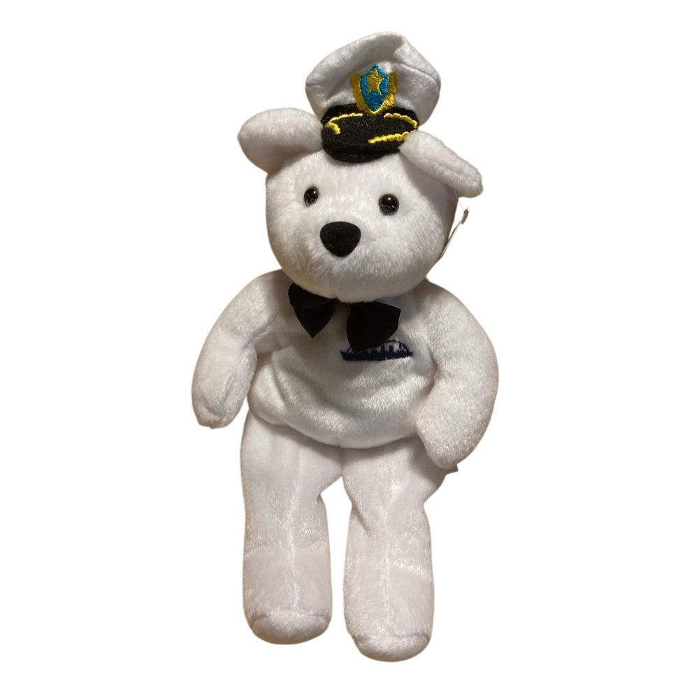 Titanic Captain Smith White Beanie Bear Stuffed Animal Plush‎